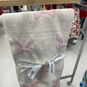 Cupcakes And Cashmere Pink Bow Blanket